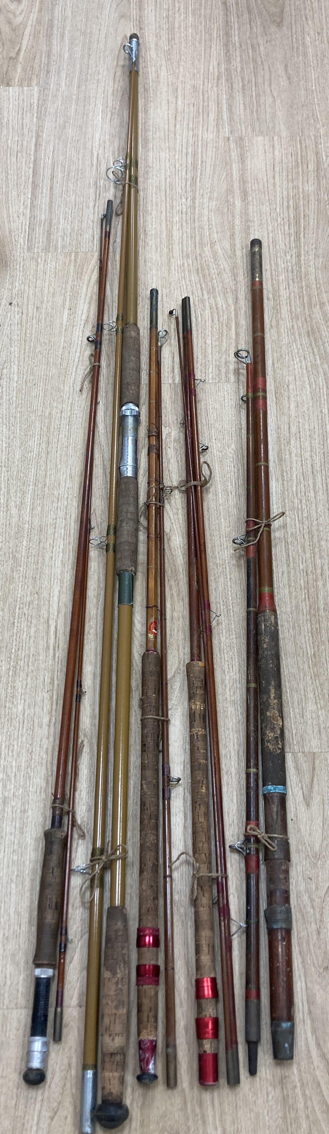 Five various fishing rods